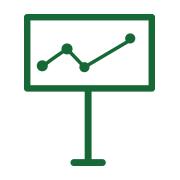 a graph on a board icon