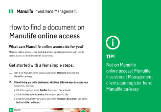 Step-by-step instructions to find and download Manulife Investment Management documents on Manulife online access