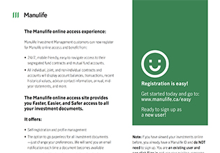 The Manulife online access experience for new users - Manulife Investment Management