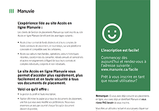 L’expérience liée au site Accès en ligne Manuvie pour nouveaux utilisateurs – Gestion de placements Manuvie