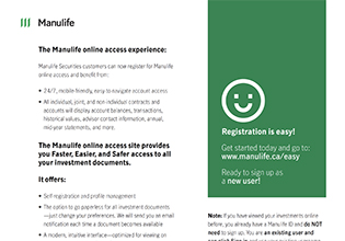 The Manulife online access experience for new users - Manulife Securities